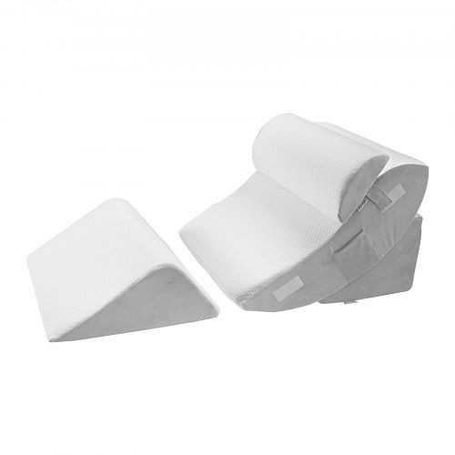 VEVOR Orthopädisches Bett Keilkissen, 4-teilig, Stütze für Beine/Nacken/Schultern, weiß/grau, gegen Rückenschmerzen, XXZKDJXXZ4JTN08JX001V0