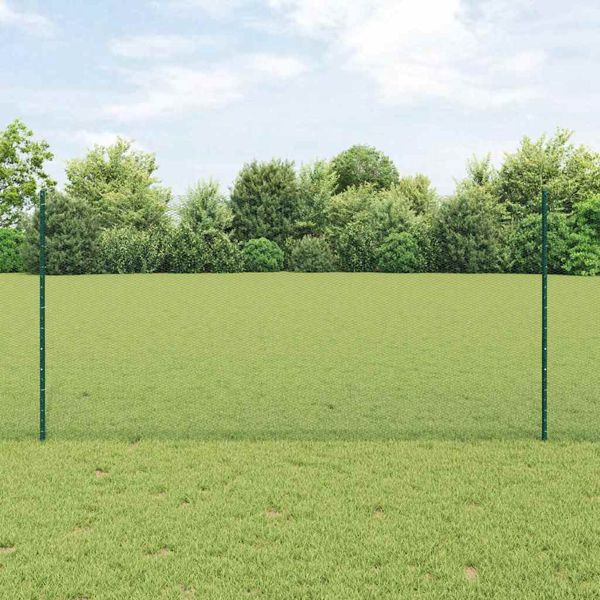 vidaXL Zaun mit Pfosten Grün 1,2 x 10 m Stahl, 3336684