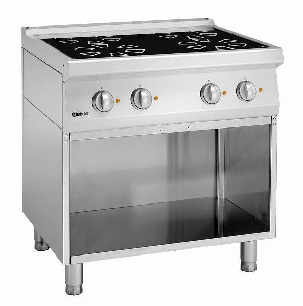 Bartscher Elektroherd 700, 4 Felder, Unterbau offen, 287420