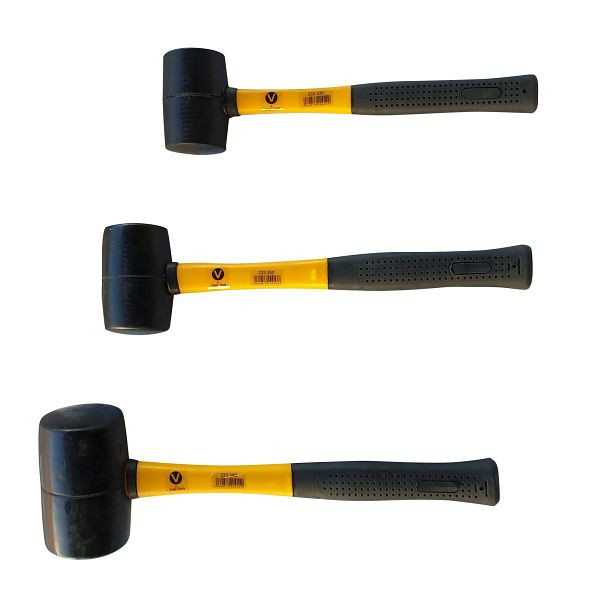 VaGo-Tools 3-teiliges Set Gummihammer 370/500/1200g Schlosserhammer Schonhammer Hämmer, 233-330/350/390 je 1_rv