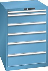 LISTA Schubladenschrank 36x36E (BxTxH) 717x725x1000mm KEY Lock, Lichtblau, 6 Schubladen, Tragkraft Schubladen: 75kg, 14.417.010