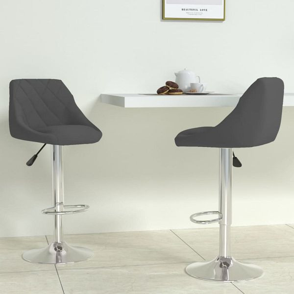 vidaXL Barhocker 2 Stück Dunkelgrau Samt, 335306, 8720286536865