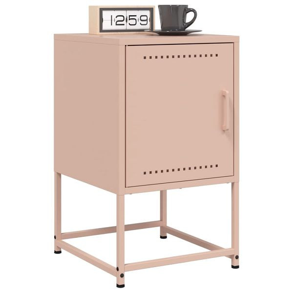 vidaXL Nachttische 2 Stück Rosa 36x39x60,5 cm Stahl, 846449