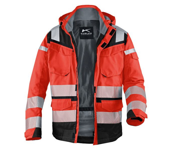 Kübler REFLECTIQ Wetterjacke SYMPATEX® PSA 2, Farbe: warnrot/schwarz, Größe: L, 1307 8332-5499-L