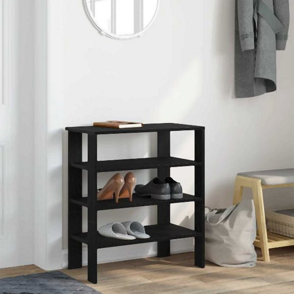 vidaXL Schuhregal Schwarz 61x32x70 cm Holzwerkstoff, 859843