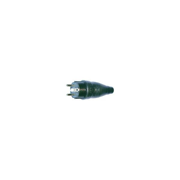 Erso Schutzkontaktstecker Gummi IP44 schwarz / Schrauben VSB, 119992