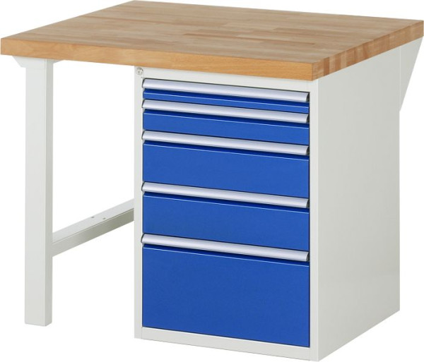 RAU Werkbank Serie 7000 - Baukasten-Bauweise, 5 x Schublade, 1000x840x900 mm, 03-7511A1-109B4S.11
