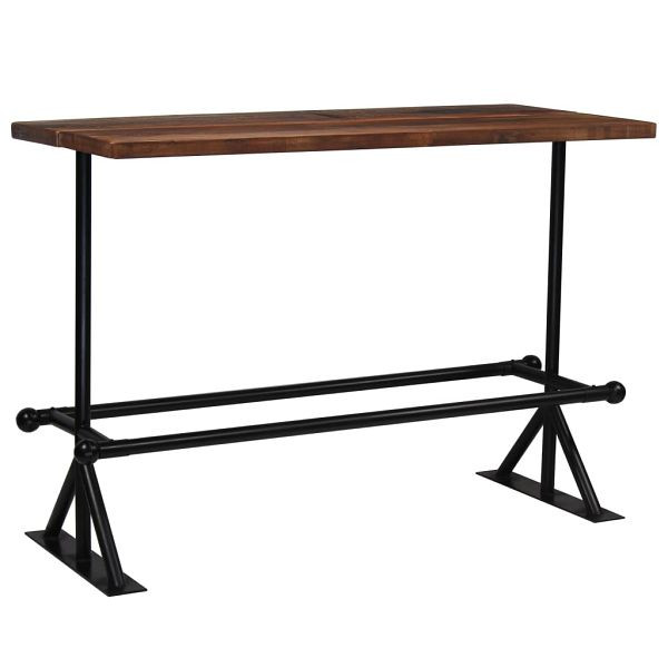 vidaXL Bartisch Altholz Massiv Dunkelbraun 150x70x107 cm, 245384