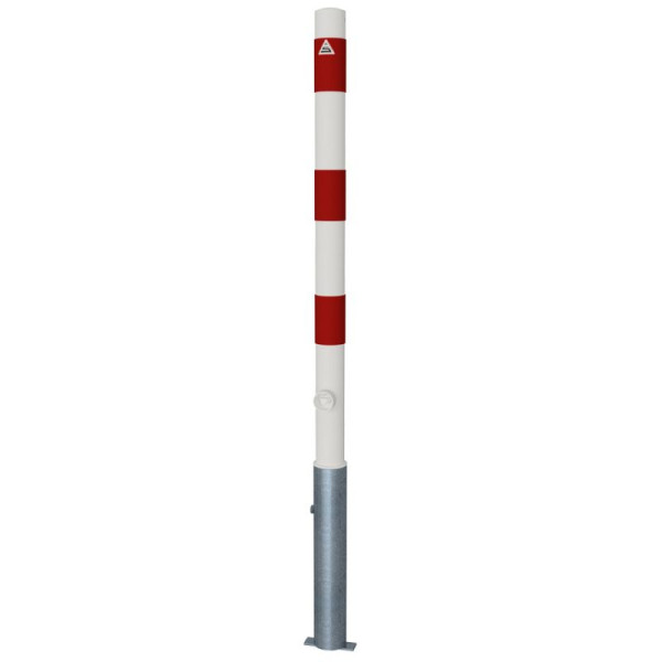 STEIN HGS Absperrpfosten Ø 60 mm, weiß, Gesamtlänge 1300 mm, weiß, rot, herausnehmbar inkl. Dreikantschlüssel, 80475.0006