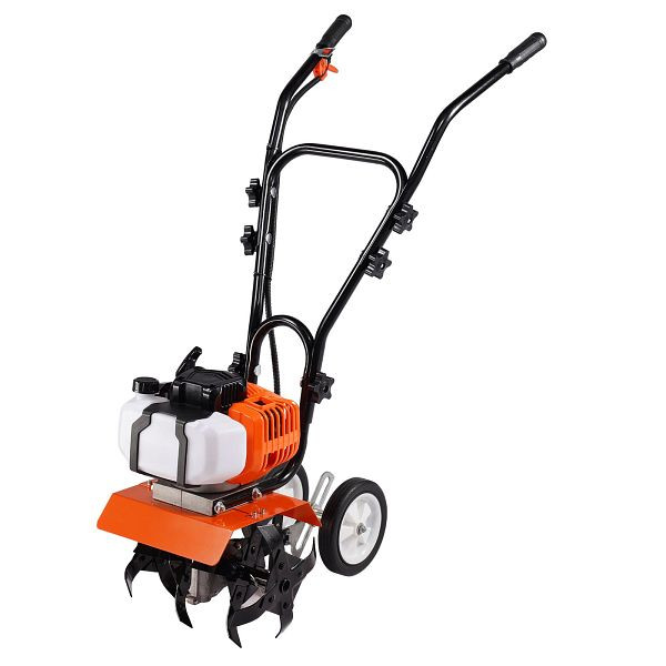 VEVOR Gartenfräse 43CC Hubraum Gasbetrieben 300mm Anbaubreite 100mm Kultivierungstiefe Bodenhacke Stahl Kultivierungsklinge, RYGYJ43CCECCMJDNGV0