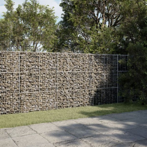 vidaXL Gabione mit Deckel 300x100x150 cm Verzinktes Eisen, 3295215