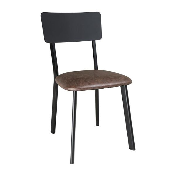 Bolero Vintage Stuhl Mokka (4 Stück), Stahlrahmen, Sitzhöhe 470 mm, DR301