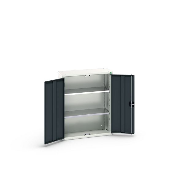 bott verso Flügeltürschrank, mit 2 Fachböden, BxTxH: 800 x 350 x 1000 mm, Lichtgrau / Anthrazitgrau, 16926114.19
