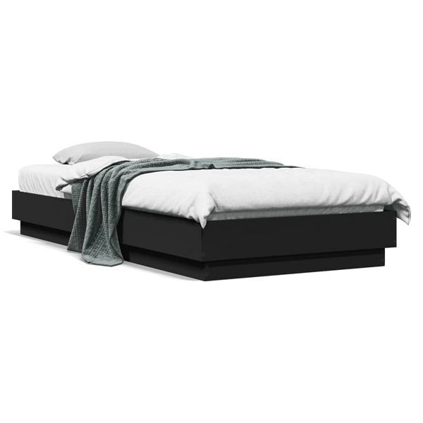 vidaXL Bettgestell Schwarz 100x200 cm Holzwerkstoff, 839596