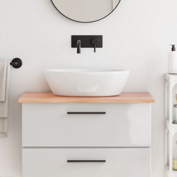 vidaXL Waschtischplatte Hellbraun 80x60x2 cm Massivholz Behandelt, 3156122