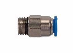 Riegler Gerade Steckverschraubung, selbstabsperrend, Außengewinde zylindrisch mit O-Ring (NBR), 110170