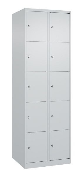 C+P Schließfachschrank Classic PLUS, 2 Abteile, 1850x600x500mm, 7035/7035, 080000-205 S10008