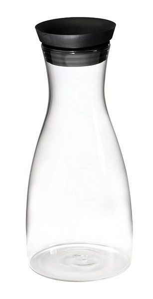 APS Glas-Karaffe, Ø 9,5 cm, Höhe: 29 cm, mit Edelstahl- / Silikondeckel, 1 Liter, 10766