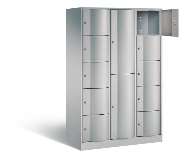 C+P Kombi-Schließfachschrank Resisto, H1950xB1148xT640mm, Farbe: Weißaluminium, 8070-3731 S10019