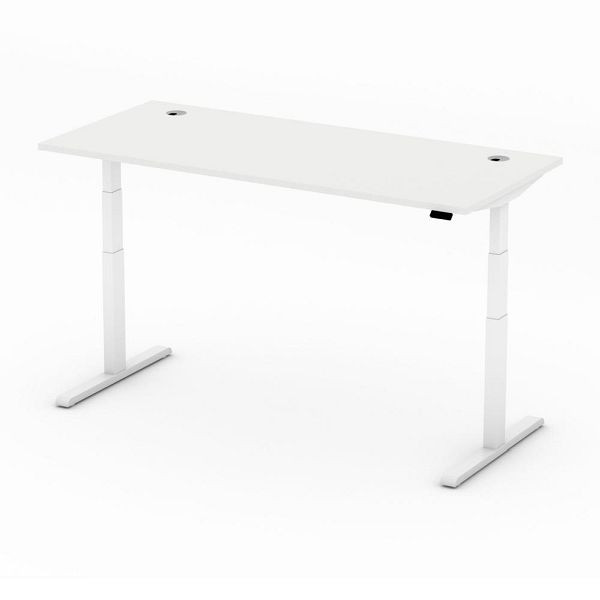 Deskin Höhenverstellbarer Schreibtisch PRO MULTI MODUL, Dekor weiß, B 1600 x T 800 x H 640-1250mm, 360292
