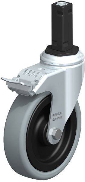 Blickle LKRA-VPA 126K-11-FI-EV13 Apparate-Lenkrolle mit Expander & Feststeller, Vollgummi, Grau, 848397