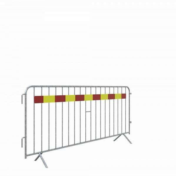 Schake Absperrgitter Typ E, aus Stahlrohr 25 mm, mit Runeisenhaken und Verbindungsbügeln aus Flacheisen, mit vier angeschweißten Füßen, 419_010ESK2