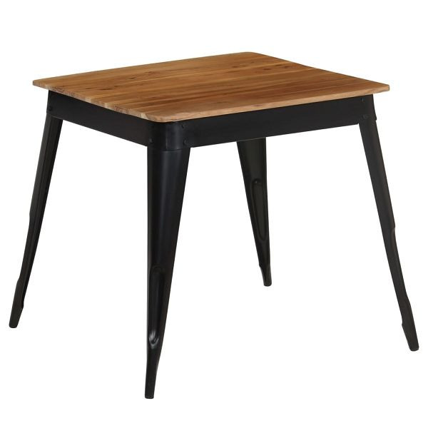 vidaXL Esstisch Akazienholz Massiv und Stahl 75 x 75 x 76 cm, 246296