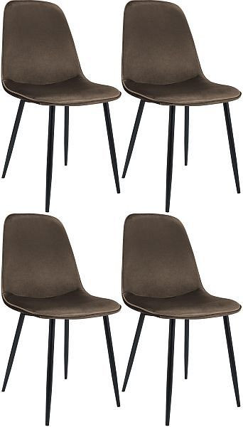 CLP 4er Set Esszimmerstuhl Maryam Samt, braun, 327432