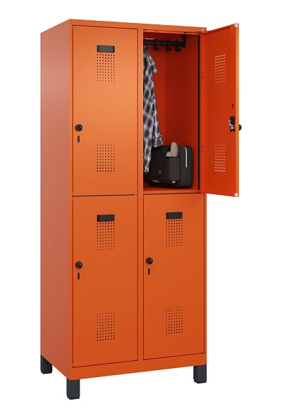 C+P Doppelstöckiger Spind Evolo PLUS, mit Füßen, 4 Fächer, 1950x800x500mm, 2004, Drehriegel, 049310-22 S10023