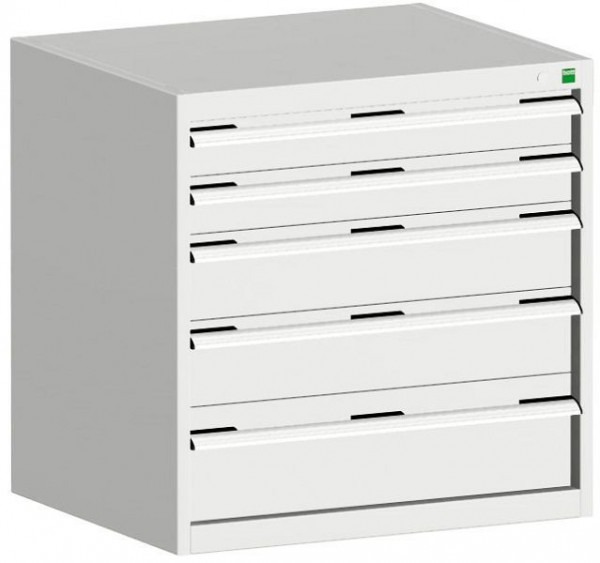 bott cubio Schubladenschrank bestückt mit 5 Schubladen BxTxH: 800 x 525 x 800 mm, RAL 7035, 40012017.16V