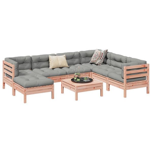 vidaXL 8-teilig Garten-Sofagarnitur mit Kissen Massivholz Douglasie, 3299561