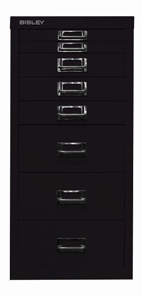 Bisley MultiDrawer™, 29er Serie, DIN A4, 8 Schubladen, schwarz, L298633