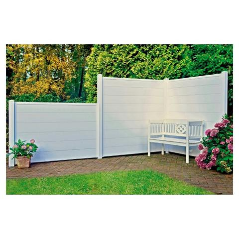 T&J LIGHTLINE Steckzaunsystem, Komplettbausatz 180 x 180 cm, Füllung weiß / Rahmen weiß, 46301