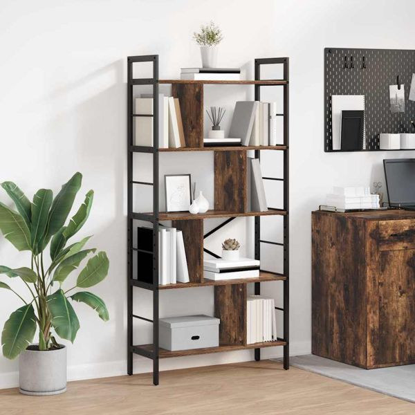 vidaXL Bücherregal Geräucherte Eiche 75 x 30 x 156 cm Holzwerkstoff, 883960