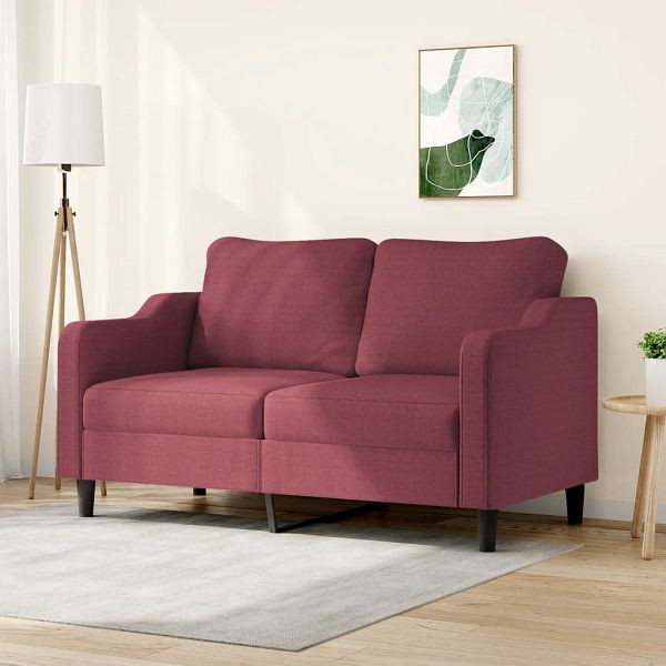 vidaXL 2-Sitzer-Sofa Weinrot 140 cm Stoff, 359365, 8721012140912
