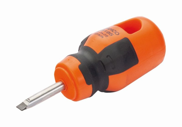 Bahco Schraubendrehre, kurz, gerade Klinge, Schlitz, 5.0 x 1.0 x 25 mm, B195.050.025