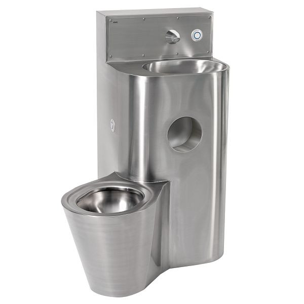 KWC Sanitärkombination, Edelstahl, Wandmontage, SPK, elektrisch, WC links, 2000100968