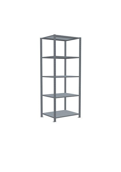Schulte Grundregal, Steckregal MULTIplus150, 2000 x 750 x 600 mm, 5 Fachböden, Kreuzstrebe, verzinkt, 12760-75