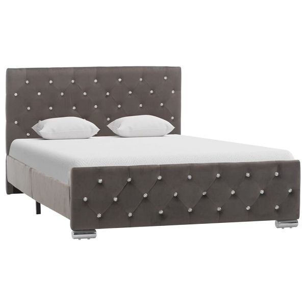 vidaXL Bettgestell Grau Samt 120x200 cm, Polyester, 286831