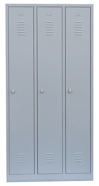 Lüllmann Stahl-Kleiderschrank / Garderobenschrank, 1800 x 885 x 500 mm, Lichtgrau/Lichtgrau, 510130