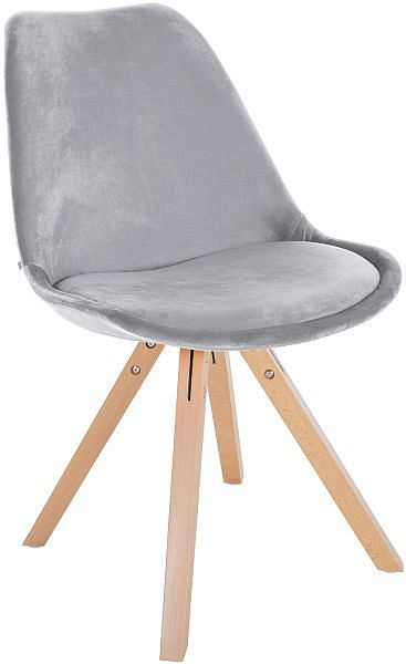 CLP Stuhl Sofia Samt Square, hellgrau, 321621, 4251756485344