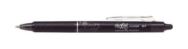 PILOT Tintenroller FriXion Clicker - 0,4 mm, schwarz, radierbar, BLRT-FR7-B