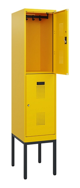 C+P Doppelstock-Spind Evolo PLUS, Gestell, 2 Fächer, 1950x400x500mm, 1023/1023, Zylinderschloss, 0493305-12 S10064