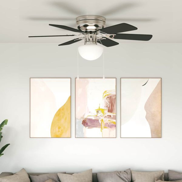 vidaXL Deckenventilator mit Licht Ø 82 cm Schwarz, 42035662