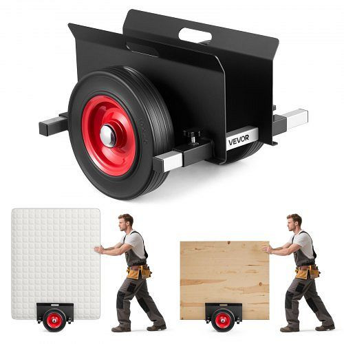 VEVOR Plattenwagen 453,6 kg, mit Gummirädern, für Stahlplatten, Matratzen, Türen, Trockenbauplatten, Schwarz, BLTCHJGTLSBKD1Y4I001V0