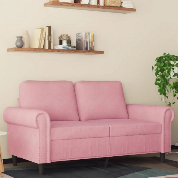 vidaXL 2-Sitzer-Sofa Rosa 120 cm Samt, Platz zum Plaudern, 359522