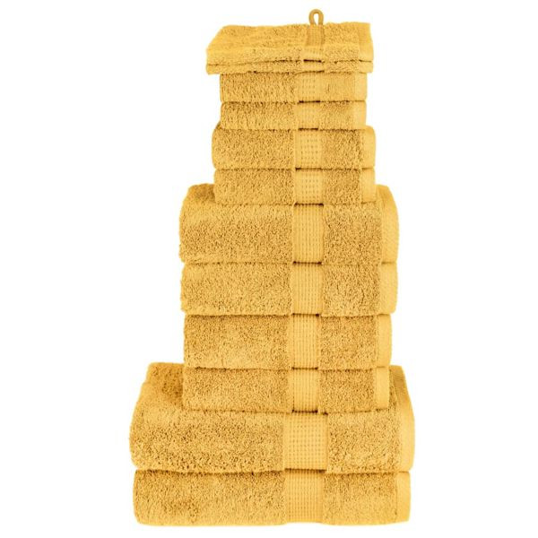 vidaXL 12 tlg. Premium-Handtuch-Set SOLUND Golden 600 g/m², 137576