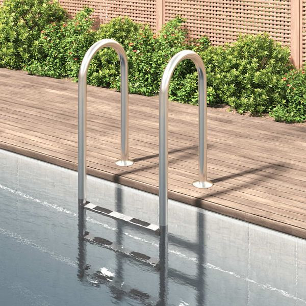 vidaXL Pool-Leiter 54x38x158 cm Edelstahl 304, silber, 93458