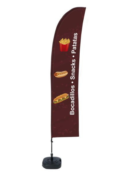 Showdown Displays Beach Flag Budget Wind Komplettset Snacks Spanisch, BFBL-WT21-17-I158