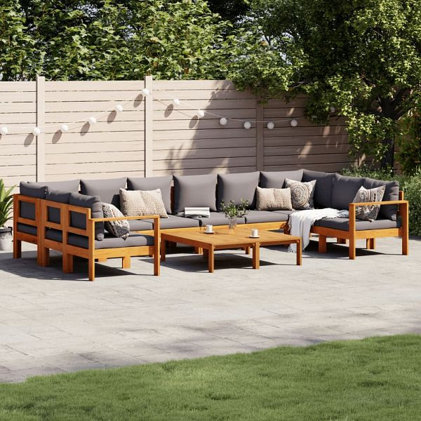 vidaXL 8-teilig Garten-Sofagarnitur mit Kissen Massivholz Akazie, 3214866